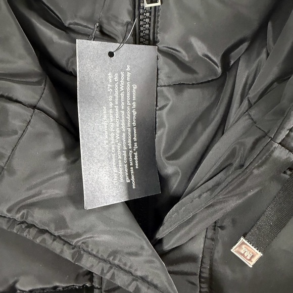 TOMMY HILFIGER Hooded Puffer Trench-coat Black Size XL NEW - Picture 8 of 11